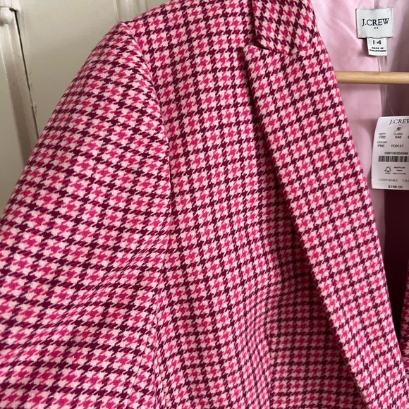 J. Crew Pink Houndstooth Women's Blazer - Picture 3 of 7